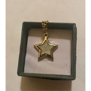 GOLD SAPPHIRE WHITE STAR NECKLACE